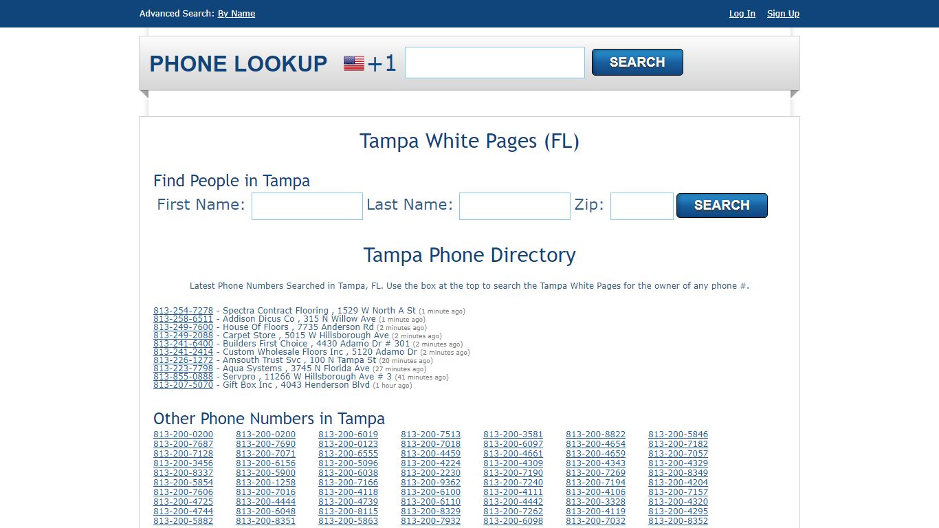 Tampa White Pages - Tampa Phone Directory Lookup
